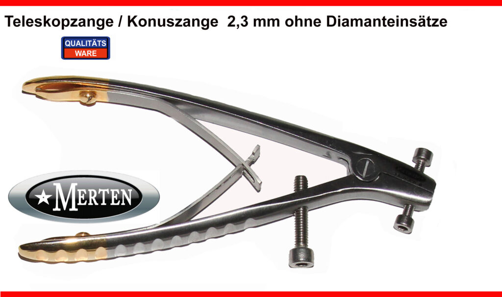Teleskopzange / Konuszange Flipper Schaft Zahntechnik 2,3mm Teleskopkronenzange