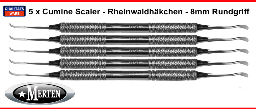 5 x  Cumine Scaler 8 mm - leicht - Rheinwaldhäkchen - Provisorien-Entferner