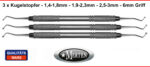 3 x Kugelstopfer 0,8-1,2 / 1,9-2,3 / 2,5 -3 mm