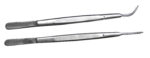 2 x Mikropinzetten 17 cm   0,8 mm feine Pinzette  gerade und abgewinkelt