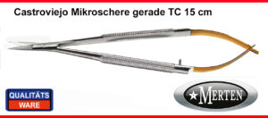 Mikroschere  Castroviejo   gerade 15 cm - TC Hartmetall / Perma-Cut
