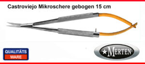 Mikroschere  Castroviejo - Mikro Schere  GEBOGEN 15 cm