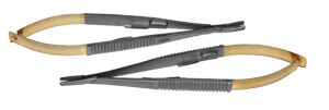 2 x Nadelhalter  Castroviejo Mikro  TC  Hartmetall - 18 cm Länge - GERADE  + GEBOGEN