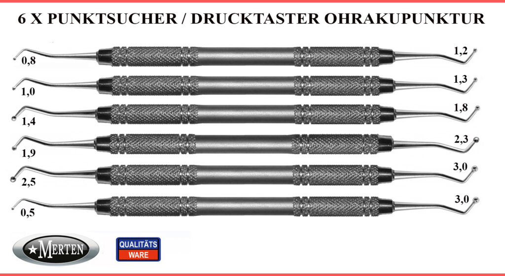 Ohrakupunktur Drucktaster - Punktsucher -  sechs Instrumente