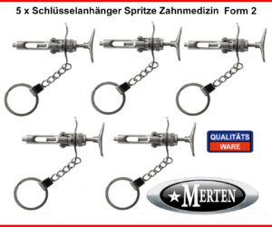 5 Schlüsselanhänger Spritze -  Zahnarzt  Injektionsspritze - 2 -Zahnarzthelferin
