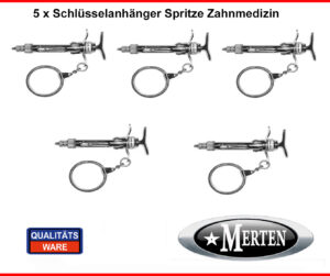 5 x Schlüsselanhänger  Spritze - Zahnarzt  Injektionsspritze -Zahnarzthelferin