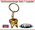 Schlüsselanhänger  Zahn vergoldet SMILEY Zahnarzt Zahnarzthelferin Zahntechniker
