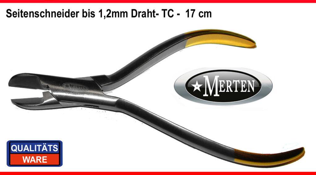 Seitenschneider Zahntechnik Hartmetall TC-  1,2 mm Draht 17 cm Länge - Dental