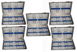 5 x Sterilisationkassette - Sterilisation Tray / Box  für 20 Instrumente Wash Tray