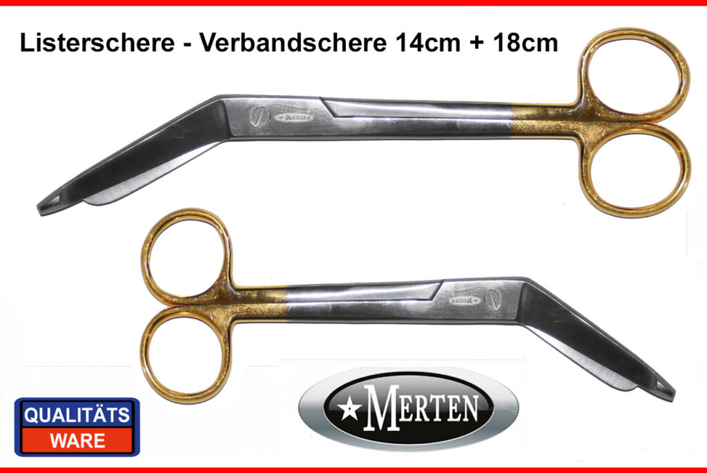 Verbandschere Lister-Schere 14 cm +18 cm  - Edelstahl