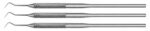 3 zahnmedizinische Sonden - Fig. 9 extra feine Spitze -  Rundgriff 16 cm lang
